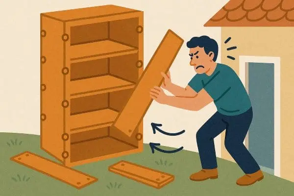 Hombre montando mueble