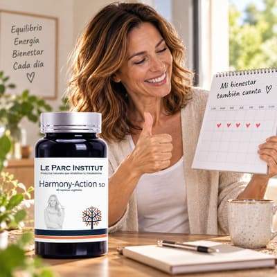 El suplemento fisiológico Harmony-Action ayuda a regular el ciclo menstrual irregular y alivia las molestias de la regla. Para que el dolor y la incertidumbre de cuándo llegará no decidan tus planes.